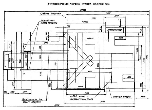 6625 Настановне креслення фрезерного верстата 6625